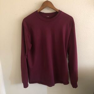 Mens Longsleeve Burgundy shirt. M